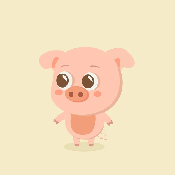 Funny Pig Vector Pastel Background — Stock Vector