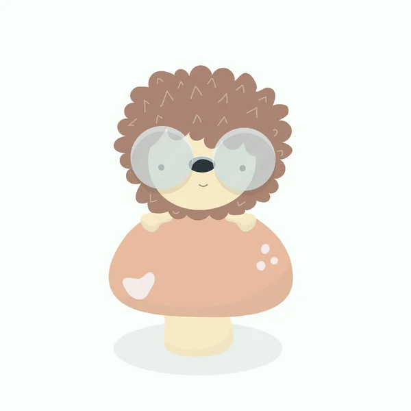 Cute Porcupine Cartoon Vector Illustration Pastel Background — Stock Vector
