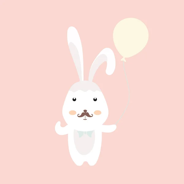 Buona Pasqua Coniglietto Sfondo Pastello — Vettoriale Stock
