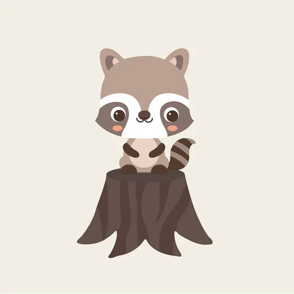 Cute Raccoon Pastel Background — Stock Vector