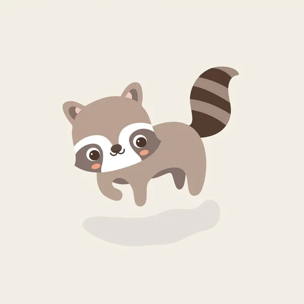 Cute Raccoon Pastel Background — Stock Vector