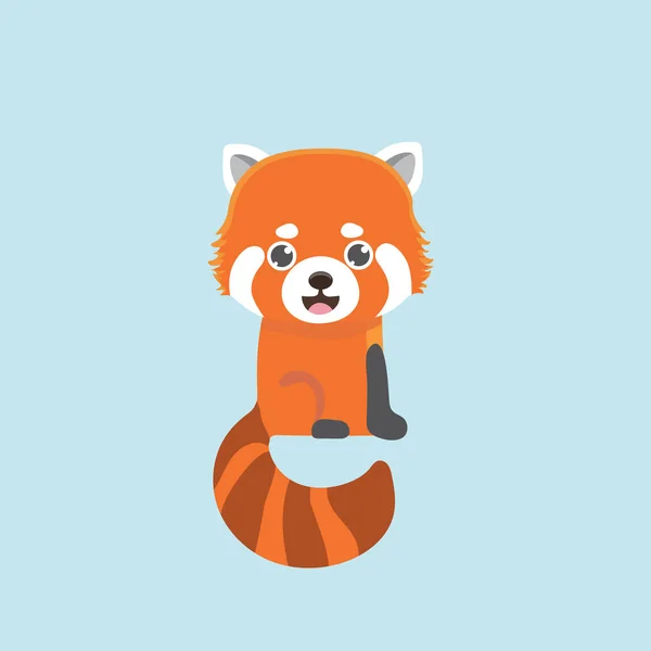 Red panda karikatür tarzı pastel arka plan üzerinde vektör çizim.
