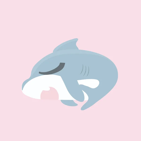 Cartoon Shark Vector Illustration Pastel Background — Stock Vector