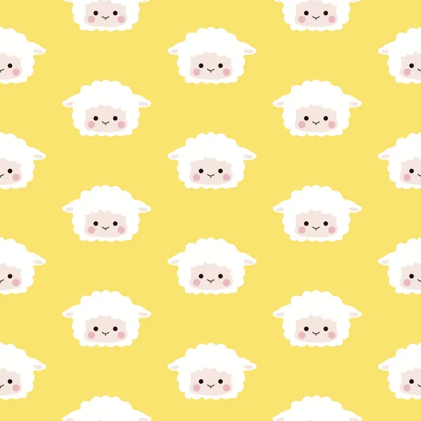 Vector Sheep Pattern Pastel Background — Stock Vector