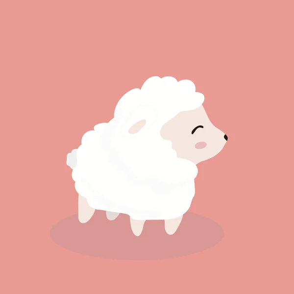 Χαριτωμένα Πρόβατα Επίπεδη Στυλ Παστέλ Φόντο — Διανυσματικό Αρχείο