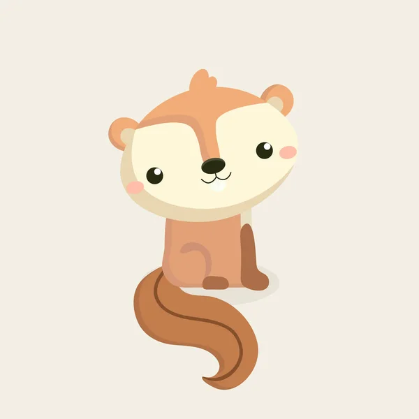 귀여운 다람쥐 파스텔 — 스톡 벡터