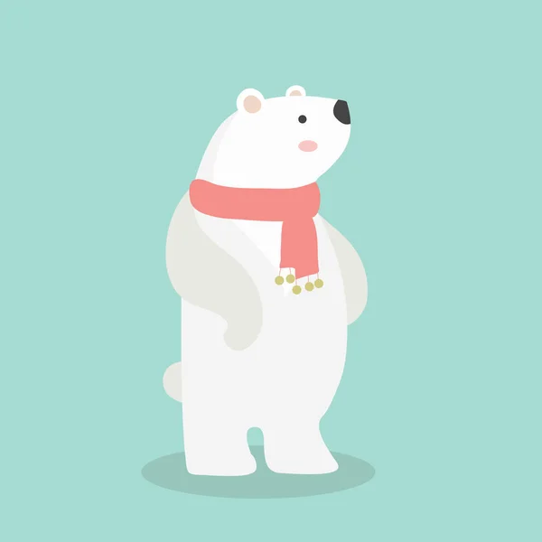 White Bear Vörös Sál — Stock Vector