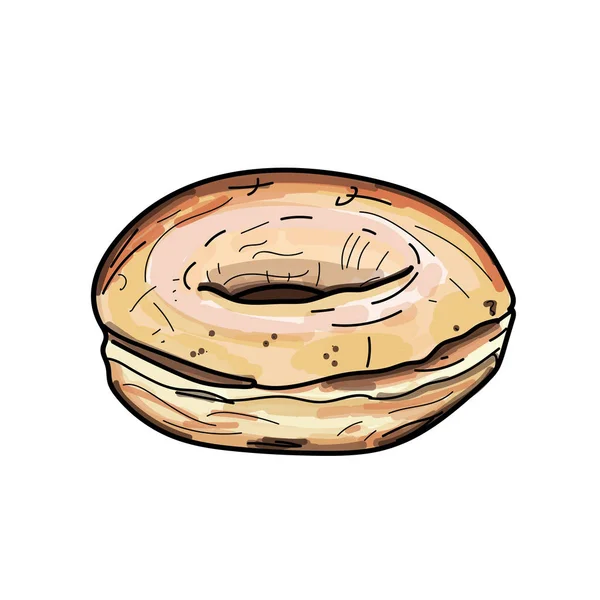Vetor Donut Estilo Desenho Mão —  Vetores de Stock