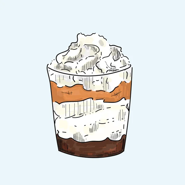 冰淇淋手在柔和的背景下写卡通片 — 图库矢量图片