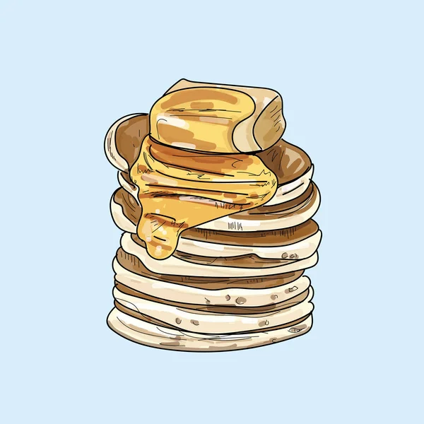 Vectorillustratie Pannenkoeken Pastel Achtergrond — Stockvector