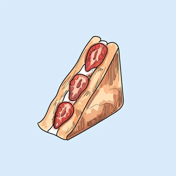 Sandwich Vektorillustration Pastell Bakgrund — Stock vektor