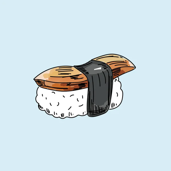 Sushi Auf Pastell Hintergrund — Stockvektor