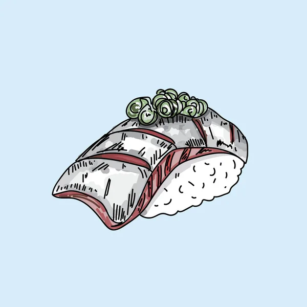 Sushi Sobre Fondo Pastel — Vector de stock