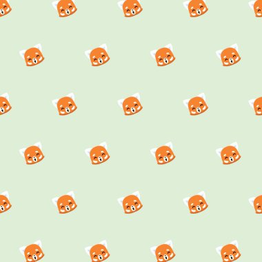Sevimli kırmızı panda desen. 
