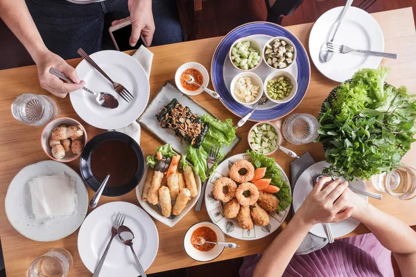 Mat Catering Rätter Kulinarisk Gourmet Middag Koncept — Stockfoto