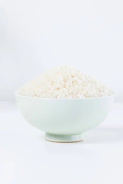 White Ceramic Bowl Containing Rice Shallow Depth Field Focus Rice — Stock Photo, Image