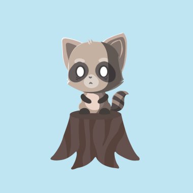 Pastel arka plan üzerinde şirin rakun.