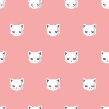 Desen ile sevimli kedi.