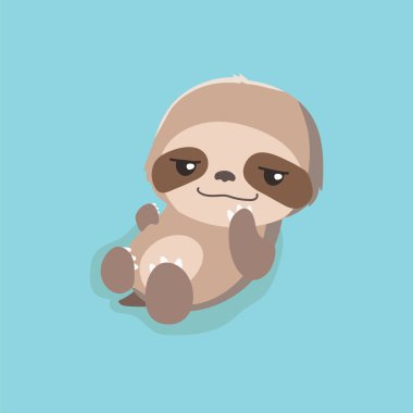 pastel arka plan üzerinde şirin tembel hayvan.