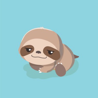 pastel arka plan üzerinde şirin tembel hayvan.