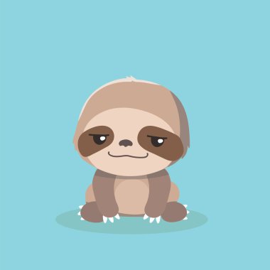 pastel arka plan üzerinde şirin tembel hayvan.