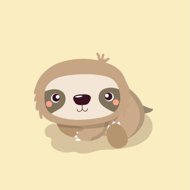 pastel arka plan üzerinde şirin tembel hayvan.