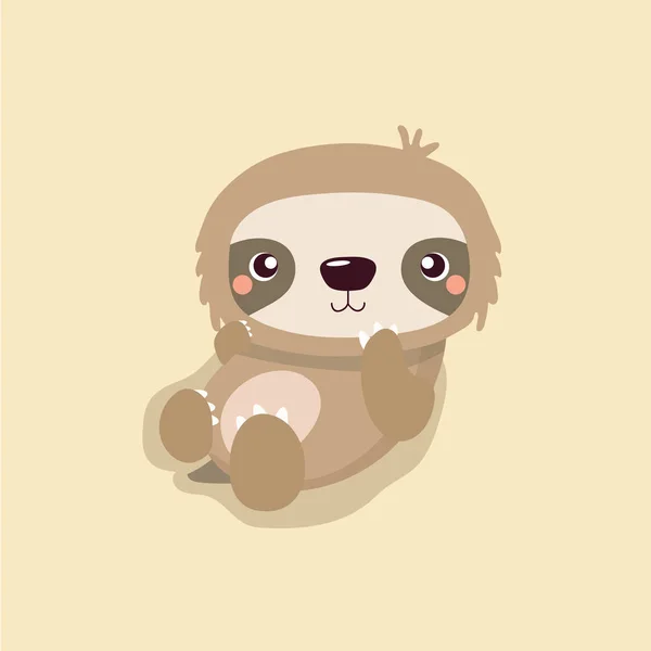 Cute Sloth Pastel Background — Stock Vector
