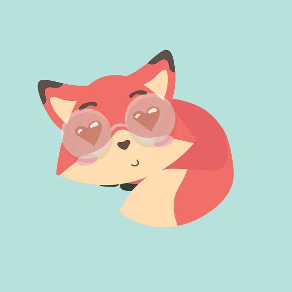 Cute Fox Kreskówki Tle Pastel — Wektor stockowy