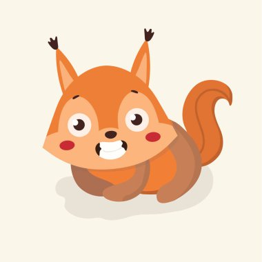 Sevimli sincap karikatür pastel arka plan üzerinde.