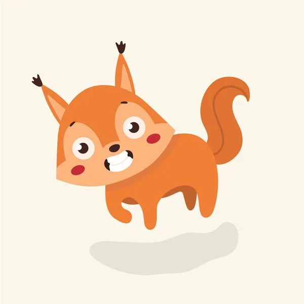 Cute Squirrel Cartoon Pastel Background — Stock Vector