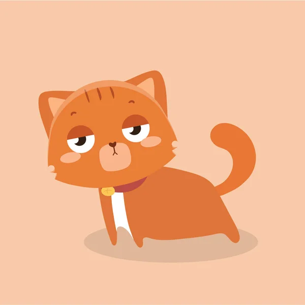 Ładny Kot Ilustracja Tle Pastel — Wektor stockowy