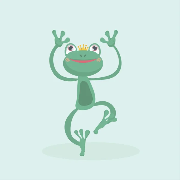 Pequeña rana. Ilustración vectorial de una rana linda — Vector de stock