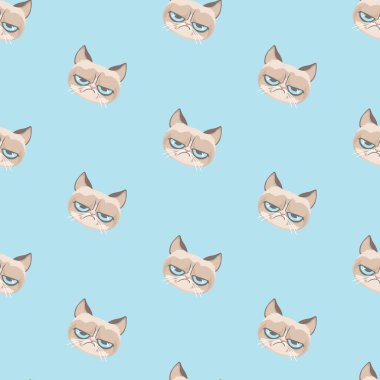 Vektör huysuz kedi desen.