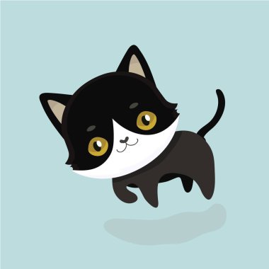 iri gözlü sevimli çizgi siyah kedi.