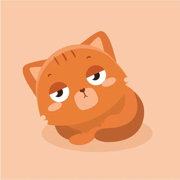Lindo gato ilustración sobre pastel fondo . — Vector de stock