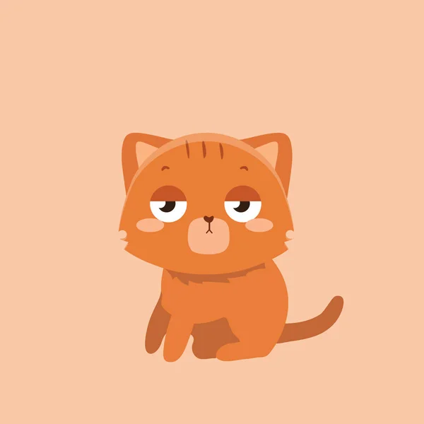 かわいい猫イラスト パステル調の背景に. — ストックベクタ