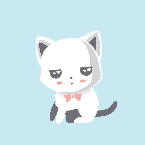 Niedliche Katze Illustration auf Pastell Hintergrund. — Stockvektor