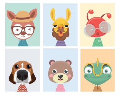 Kreş için hayvan posterleri.