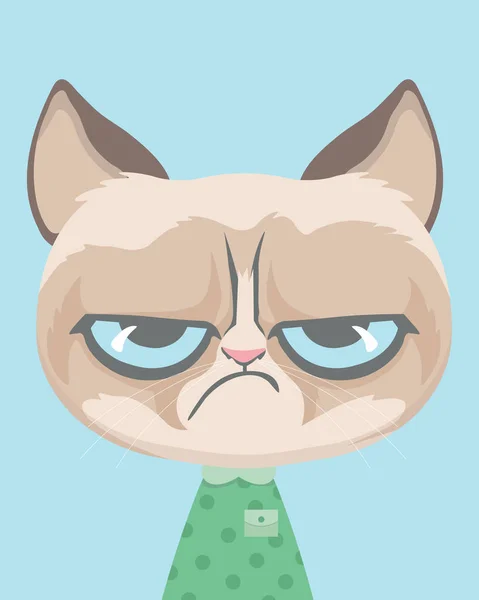 Söt Grumpy katt. — Stock vektor
