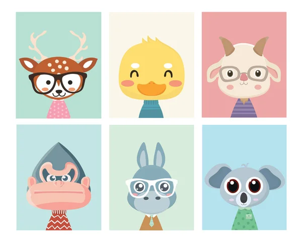 Kreş için hayvan posterleri.