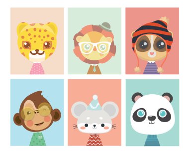 Kreş için hayvan posterleri.