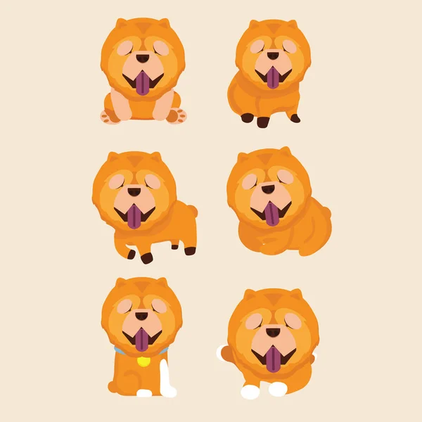 Personaggio dei cartoni animati chow chow dog pose . — Vettoriale Stock