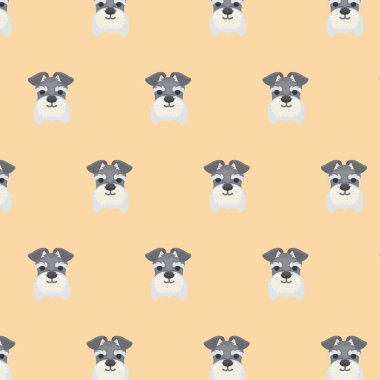 Minyatür Schnauzer köpeğiyle kusursuz desen.