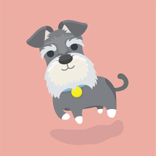 Schnauzer hond cartoon vector illustratie — Stockvector