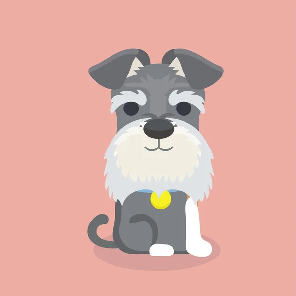 Schnauzer dog cartoon vector illustration — Stock Vector