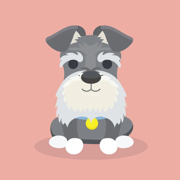Schnauzer hond cartoon vector illustratie — Stockvector