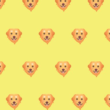 Labrador Golden Retriever köpek desenli pastel arka plan