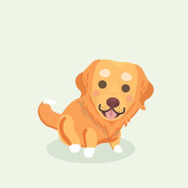 Pastel arka planda Golden retriever vektörü.