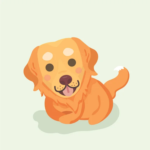 Vetor Golden retriever em fundo pastel . — Vetor de Stock