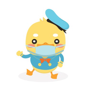 vektör covid-19 virüs maskeli hayvan çizimi.